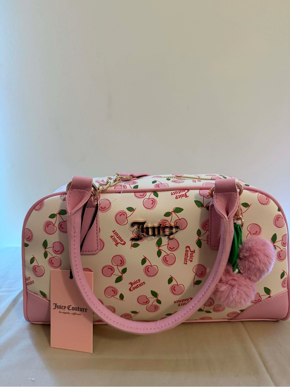 Juicy Couture Pink Cherry Print Satchel